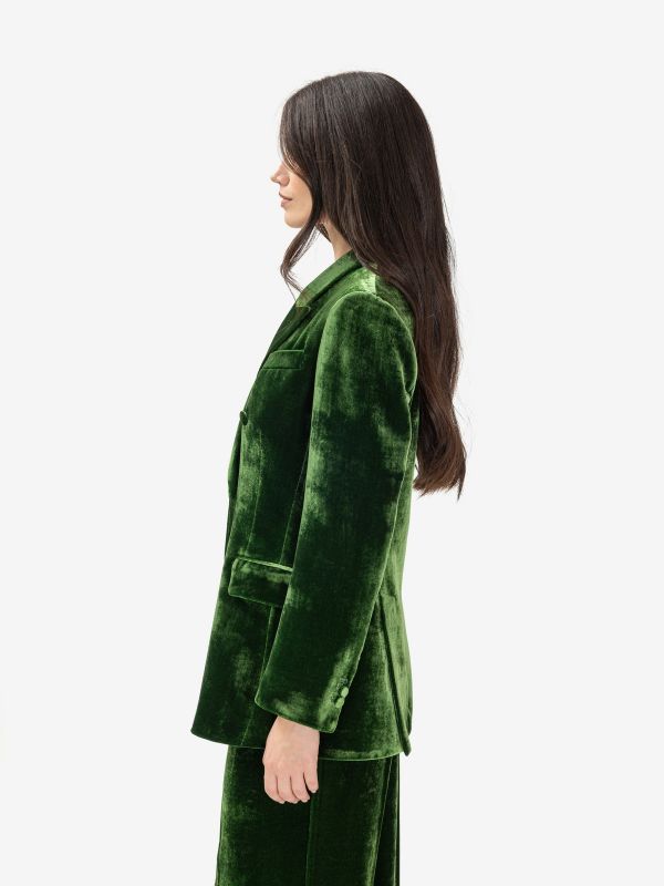P.A.R.O.S.H. Blazer doppiopetto velluto Verde