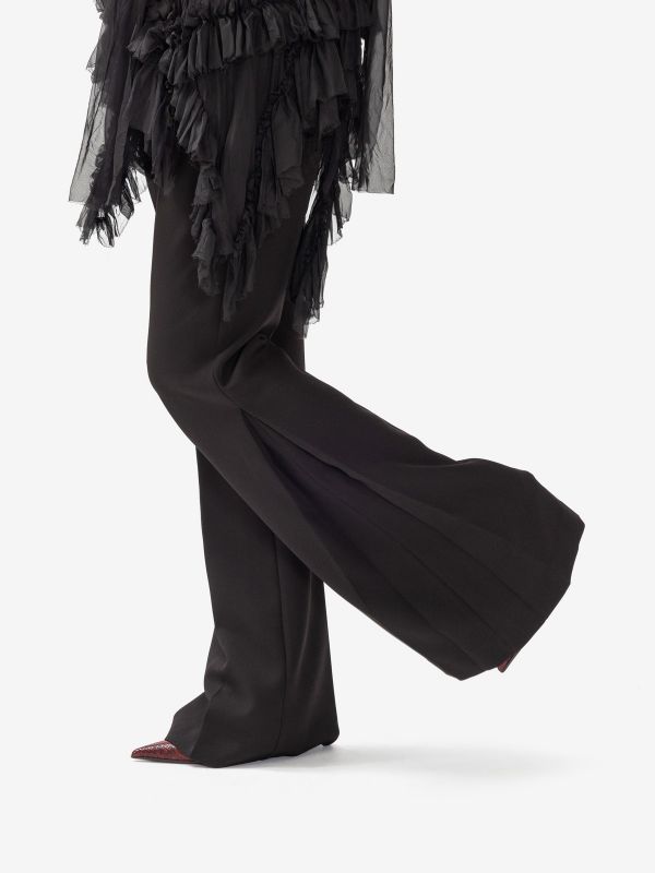ERIKA CAVALLINI Pantalone zampa Nero