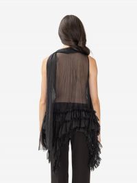 ERIKA CAVALLINI Top seta con rouches Nero
