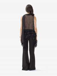 ERIKA CAVALLINI Top seta con rouches Nero