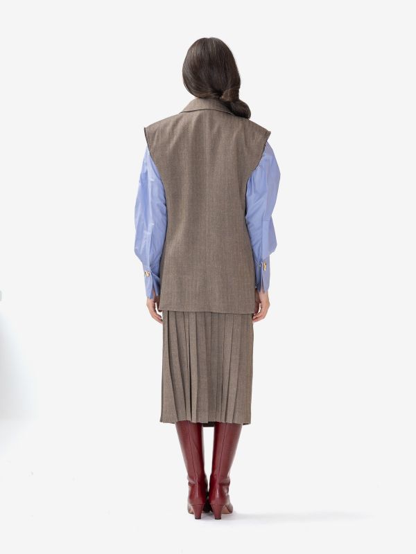 ERIKA CAVALLINI Gilet spigato con nodi Grigio