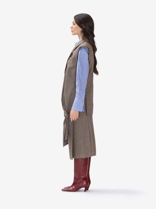ERIKA CAVALLINI Gilet spigato con nodi Grigio