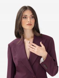 ERIKA CAVALLINI Blazer doppiopetto con gioielli polso Melanzana