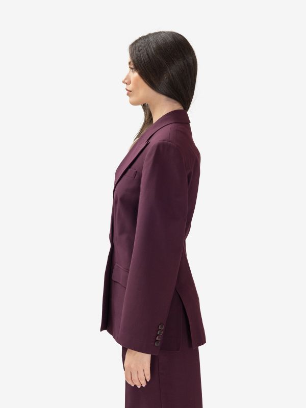 ERIKA CAVALLINI Blazer doppiopetto con gioielli polso Melanzana