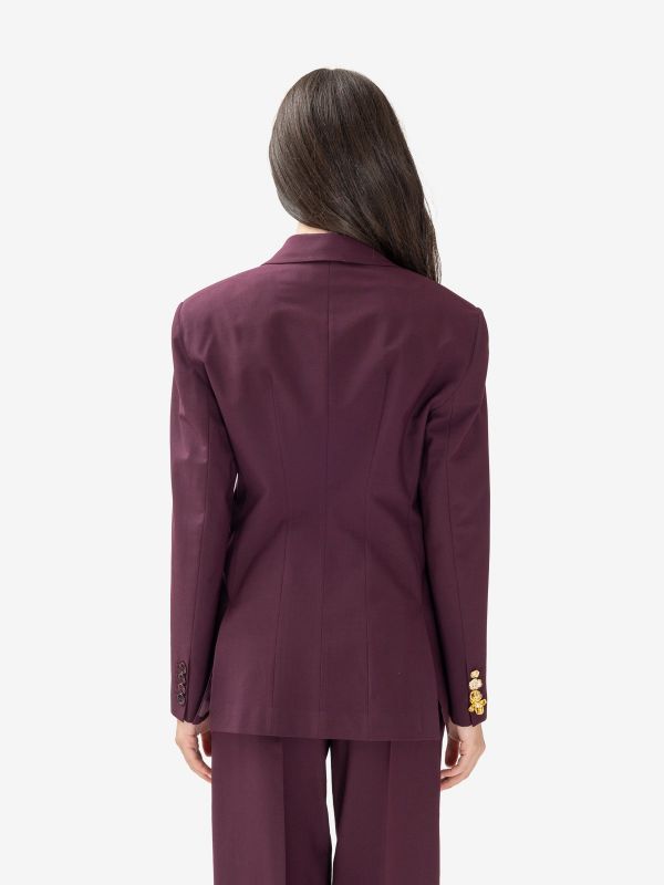 ERIKA CAVALLINI Blazer doppiopetto con gioielli polso Melanzana