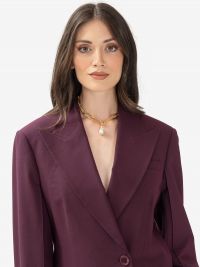 ERIKA CAVALLINI Blazer doppiopetto con gioielli polso Melanzana