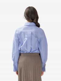 ERIKA CAVALLINI Camicia cotone con bottoni gioiello Celeste
