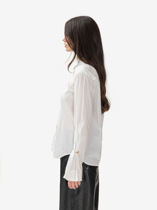 ERIKA CAVALLINI Camicia cotone con piercing 