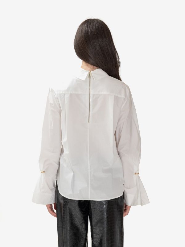 ERIKA CAVALLINI Camicia cotone con piercing 
