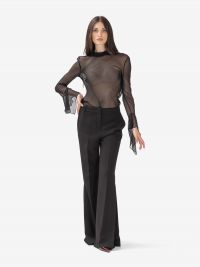 ERIKA CAVALLINI Blusa seta maniche con volants Nero
