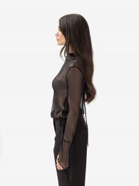 ERIKA CAVALLINI Blusa seta maniche con volants Nero