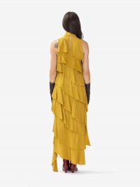 ERIKA CAVALLINI Abito lungo seta con rouches smanicato Giallo