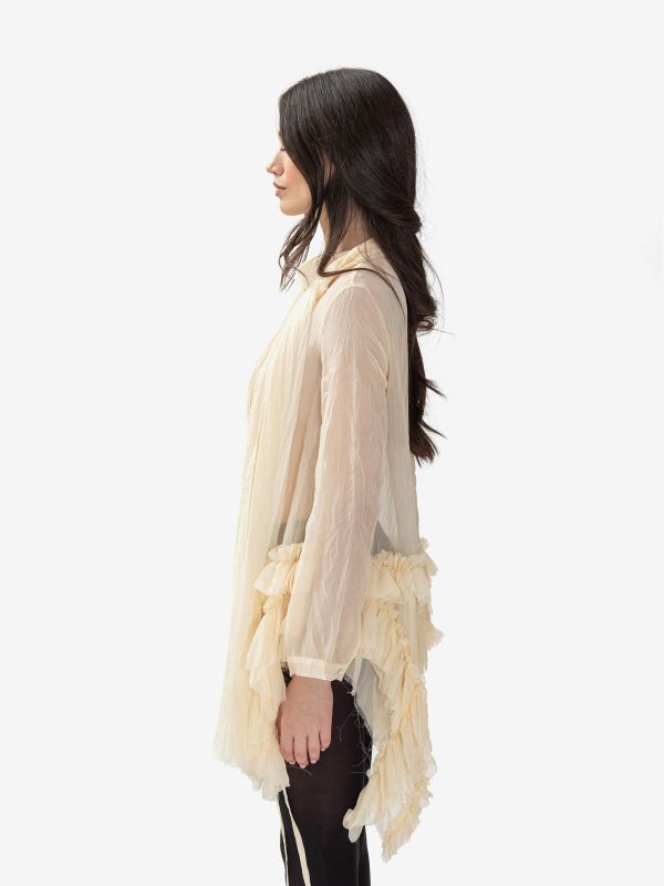 ERIKA CAVALLINI Blusa con rouches Panna