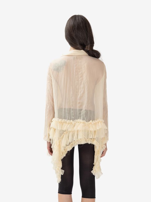 ERIKA CAVALLINI Blusa con rouches Panna