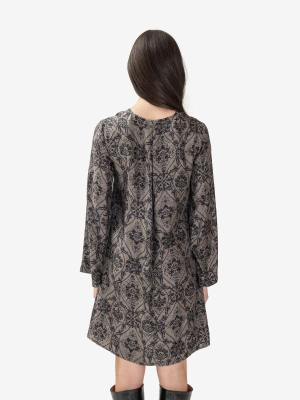 MOMONI' Abito corto m/l grigio fantasia Nero