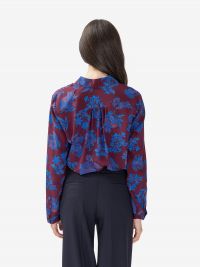 MOMONI' Camicia seta con fiori bluette Bordeaux