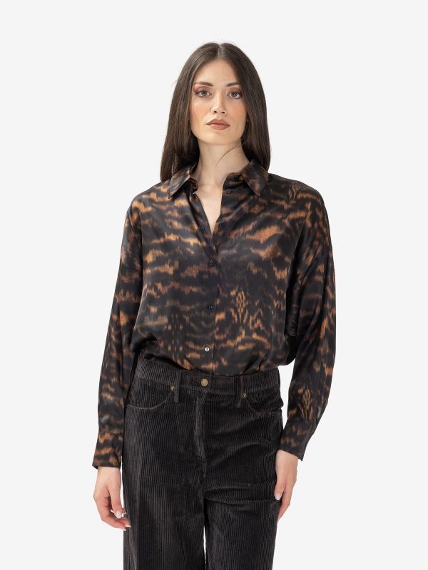 MOMONI' Camicia over seta lucida Maculato