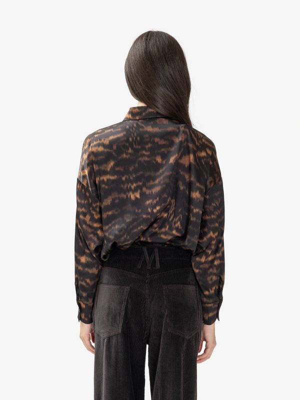 MOMONI' Camicia over seta lucida Maculato