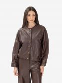 ERMANNO SCERVINO Blazer ecopelle con pizzo Nero