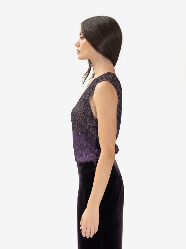 MOMONI' Canotta lurex Prugna