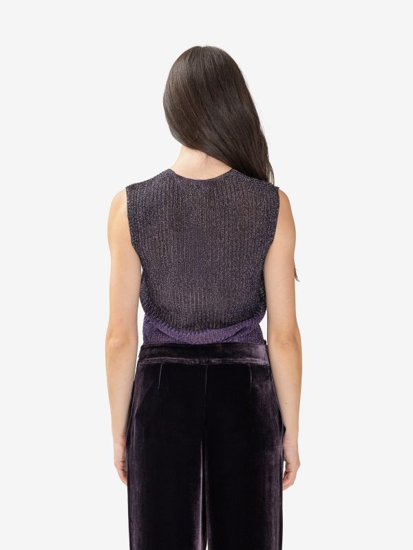 MOMONI' Canotta lurex Prugna