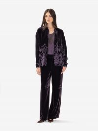 MOMONI' Pantalone palazzo velluto Viola
