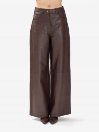 MOMONI' Pantalone palazzo pelle Marrone