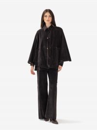 MOMONI' Pantalone palazzo velluto a coste Testa di moro