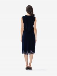 ERMANNO SCERVINO Abito midi velluto con pizzo Blu