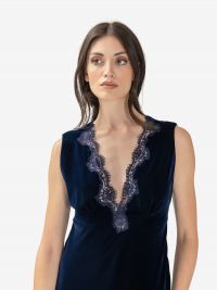 ERMANNO SCERVINO Abito midi velluto con pizzo Blu