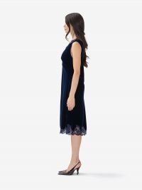ERMANNO SCERVINO Abito midi velluto con pizzo Blu