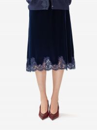 ERMANNO SCERVINO Gonna midi velluto con pizzo Blu