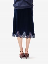 ERMANNO SCERVINO Gonna midi velluto con pizzo Blu