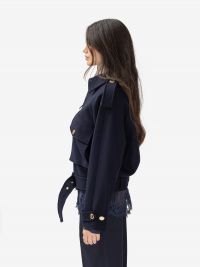 ERMANNO SCERVINO Giubbotto bomber corto con cintura Blu