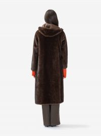 ERMANNO SCERVINO Ecopelliccia lunga con cappuccio Marrone