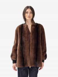 ERMANNO SCERVINO Giubbotto bomber ecopelliccia Marrone