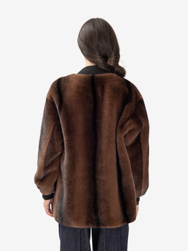 ERMANNO SCERVINO Giubbotto bomber ecopelliccia Marrone