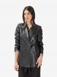 ERMANNO SCERVINO Blazer ecopelle con pizzo Nero