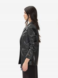 ERMANNO SCERVINO Blazer ecopelle con pizzo Nero