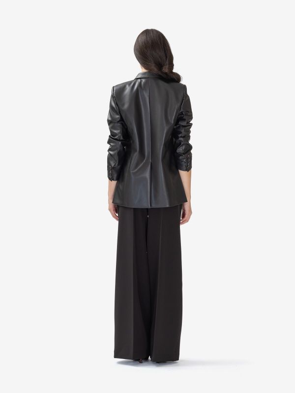 ERMANNO SCERVINO Blazer ecopelle con pizzo Nero