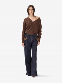 ERMANNO SCERVINO Jeans palazzo con applicazioni Blu