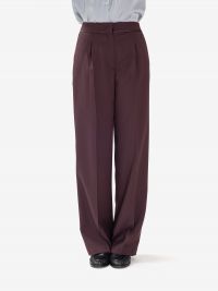 FORTE FORTE Pantalone vita alta baloon frescolana Bordeaux