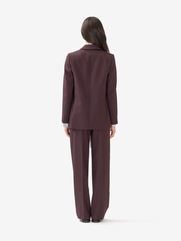 FORTE FORTE Pantalone vita alta baloon frescolana Bordeaux