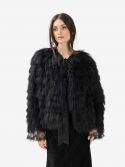 ERMANNO SCERVINO Ecopelliccia lunga con cappuccio Marrone