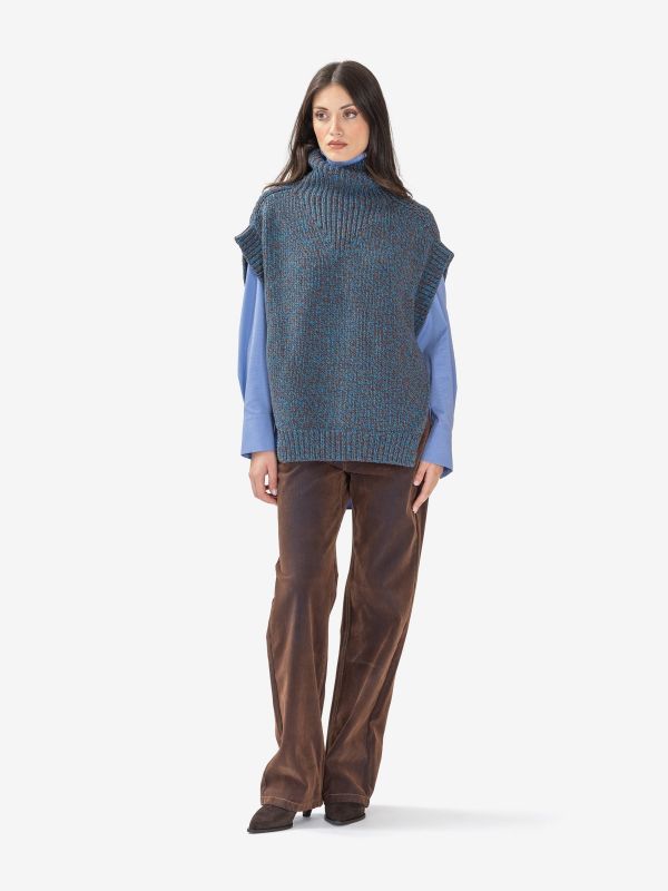 ERMANNO SCERVINO Pantalone velluto floccato sfumato Marrone