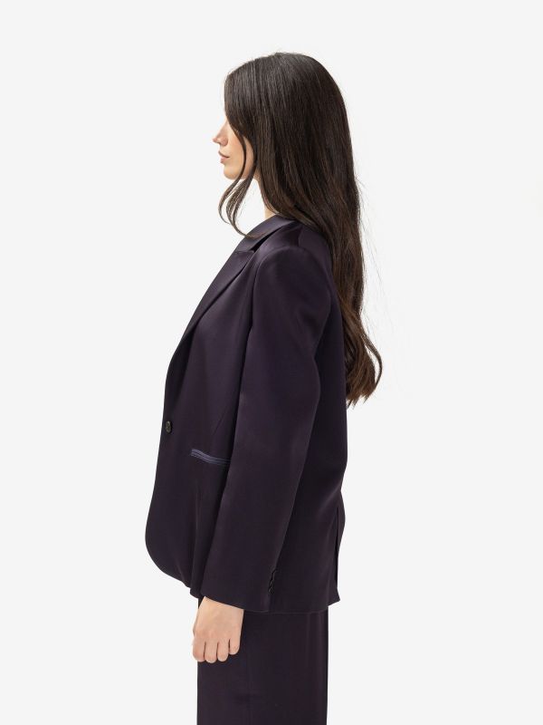 FORTE FORTE Blazer satin monopetto Blu