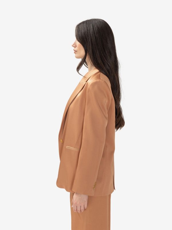 FORTE FORTE Blazer satin monopetto Pesca