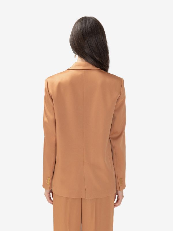 FORTE FORTE Blazer satin monopetto Pesca