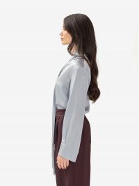 FORTE FORTE Camicia con sciarpa satin Celeste