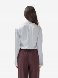 FORTE FORTE Camicia con sciarpa satin Celeste